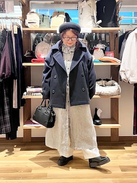「アイテム（ピーコート）」を使った、nan3733さん（レディース・155cm）の秋コーディネート