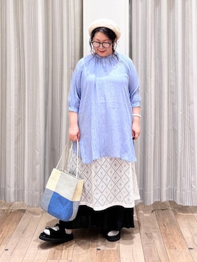 「studio CLIP（スタディオクリップ）のアイテム（チュニック）」を使った、nan3733さん（レディース・155cm）の夏コーディネート