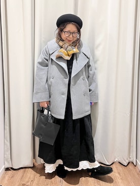「ナチュラル」｜「アイテム（ピーコート）」を使った、nan3733さん（レディース・155cm）の冬コーディネート