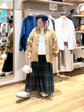 「アイテム（チェスターコート）」を使った、nan3733さん（レディース・155cm）の秋コーディネート