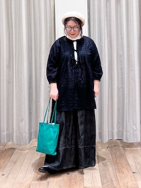 「クリップデニム_studio CLIP」｜「アイテム（ハンチング/ベレー帽）」を使った、nan3733さん（レディース・155cm）の夏コーディネート