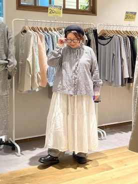 「studio CLIP（スタディオクリップ）のアイテム（帽子）」を使った、nan3733さん（レディース・155cm）の春コーディネート