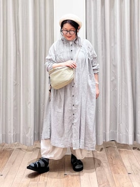 「撥水」｜「アイテム（ハンチング/ベレー帽）」を使った、nan3733さん（レディース・155cm）の夏コーディネート