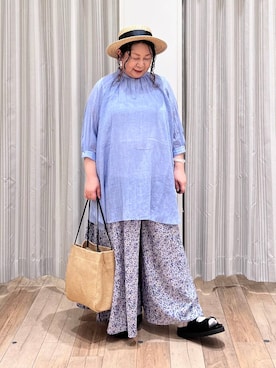 「studio CLIP（スタディオクリップ）のアイテム（チュニック）」を使った、nan3733さん（レディース・155cm）の夏コーディネート