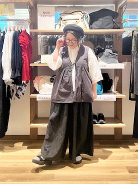 「アイテム（ハンチング/ベレー帽）」を使った、nan3733さん（レディース・155cm）の秋コーディネート