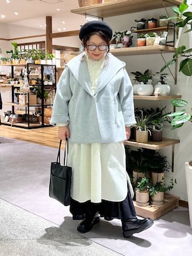 「ナチュラル」｜「アイテム（ノーカラーコート）」を使った、nan3733さん（レディース・155cm）の秋コーディネート