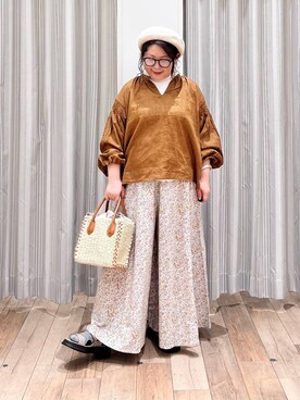 「撥水」｜「アイテム（ハンチング/ベレー帽）」を使った、nan3733さん（レディース・155cm）の夏コーディネート