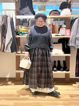 「アイテム（ハンチング/ベレー帽）」を使った、nan3733さん（レディース・155cm）の秋コーディネート