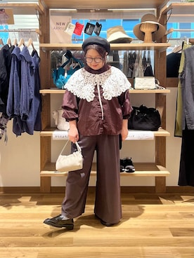 「アイテム（付け襟）」を使った、nan3733さん（レディース・155cm）の秋コーディネート