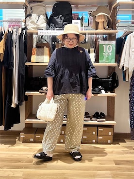 「ハット」｜「アイテム（帽子）」を使った、nan3733さん（レディース・155cm）の夏コーディネート