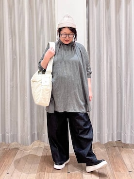 「studio CLIP（スタディオクリップ）のアイテム（チュニック）」を使った、nan3733さん（レディース・155cm）の秋コーディネート