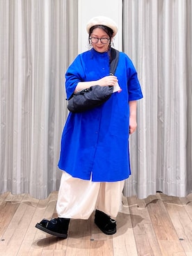 「撥水」｜「アイテム（ハンチング/ベレー帽）」を使った、nan3733さん（レディース・155cm）の夏コーディネート