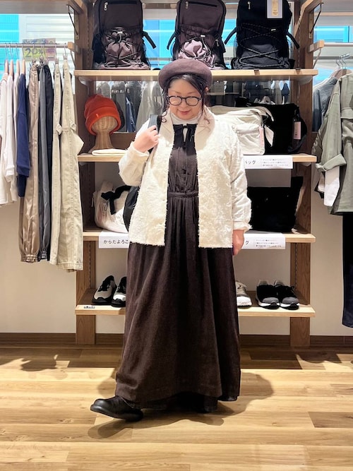 studio CLIP ワンピース 「natural by clip」シャンブレーパフ