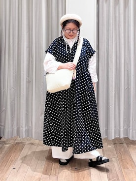 「クリップデニム_studio CLIP」｜「アイテム（ハンチング/ベレー帽）」を使った、nan3733さん（レディース・155cm）の夏コーディネート