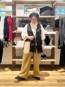 「アイテム（ハンチング/ベレー帽）」を使った、nan3733さん（レディース・155cm）の夏コーディネート