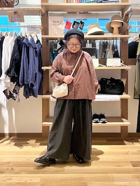 「アイテム（ハンチング/ベレー帽）」を使った、nan3733さん（レディース・155cm）の秋コーディネート