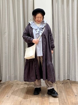 「クリップデニム_studio CLIP」｜「アイテム（ハンチング/ベレー帽）」を使った、nan3733さん（レディース・155cm）の冬コーディネート