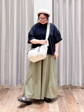 「撥水」｜「アイテム（ハンチング/ベレー帽）」を使った、nan3733さん（レディース・155cm）の夏コーディネート