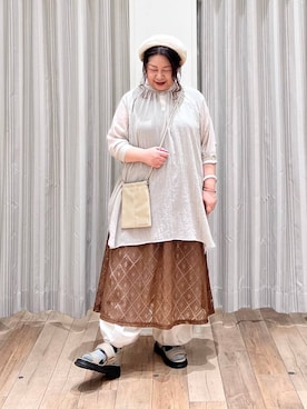 「studio CLIP（スタディオクリップ）のアイテム（チュニック）」を使った、nan3733さん（レディース・155cm）の夏コーディネート