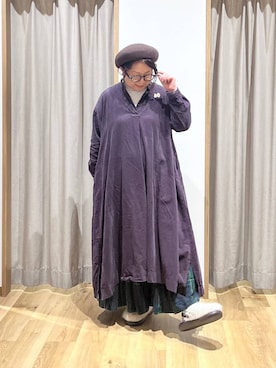 「アイテム（ハンチング/ベレー帽）」を使った、nan3733さん（レディース・155cm）の秋コーディネート