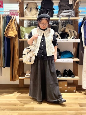 「アイテム（ハンチング/ベレー帽）」を使った、nan3733さん（レディース・155cm）の夏コーディネート