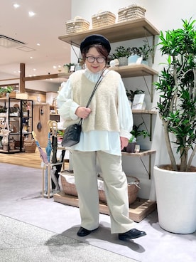 「クリップデニム_studio CLIP」｜「アイテム（スリッポン）」を使った、nan3733さん（レディース・155cm）の冬コーディネート