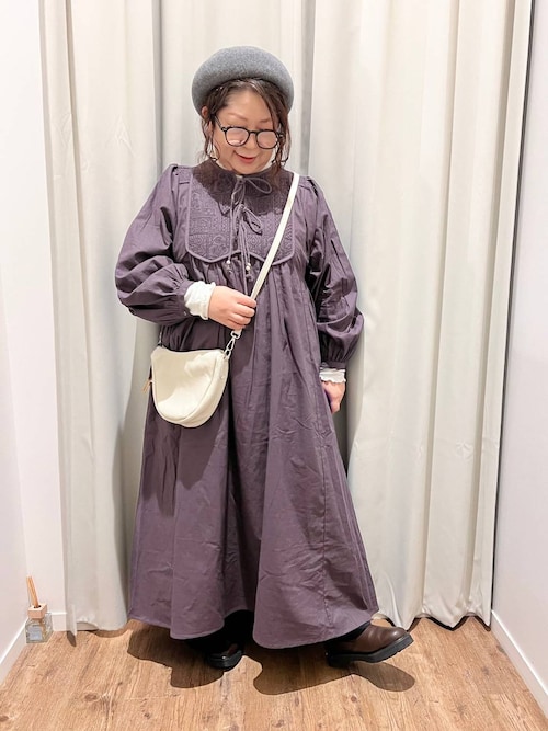 セール】《natural by clip》キルト配色刺繍ワンピース（ワンピース