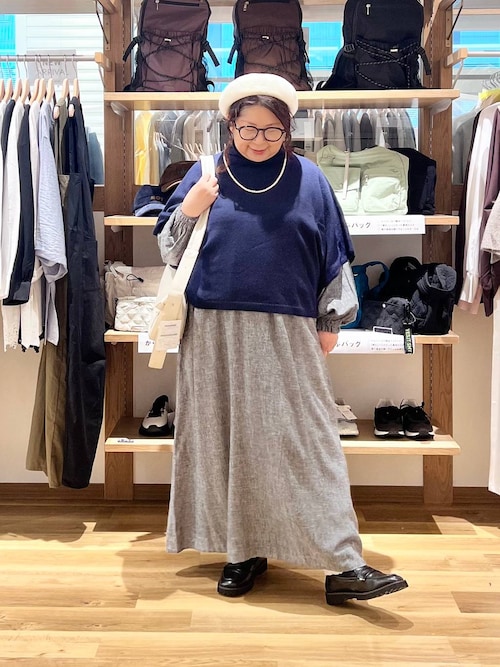 natural by clip》シャンブレーパフワンピース[プチサイズあり