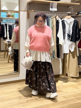 「アイテム（バレッタ/ヘアクリップ、ホワイト系）」を使った、nan3733さん（レディース・155cm）の秋コーディネート