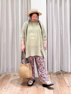 「studio CLIP（スタディオクリップ）のアイテム（チュニック）」を使った、nan3733さん（レディース・155cm）の夏コーディネート