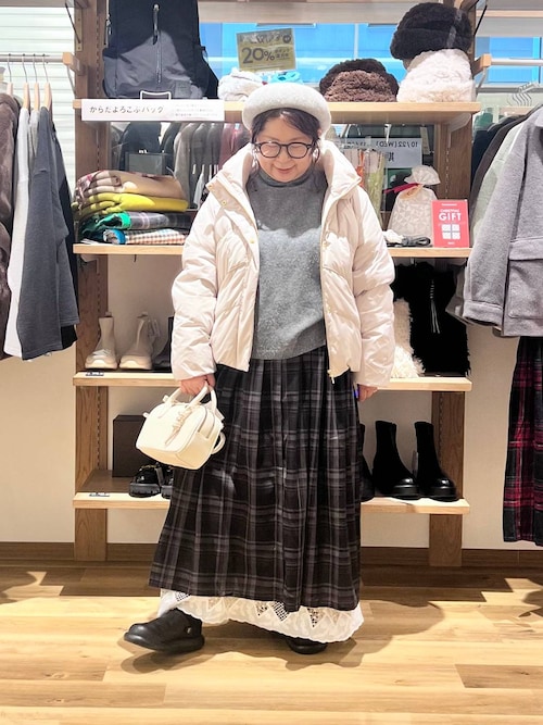 natural by clip》TRWチェック前開きワンピース[プチサイズあり