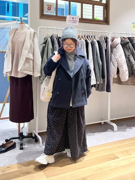 「アイテム（ピーコート）」を使った、nan3733さん（レディース・155cm）の秋コーディネート