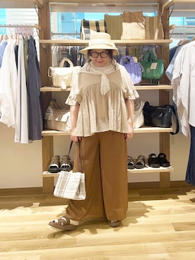 「アイテム（ストール/ショール）」を使った、nan3733さん（レディース・155cm）の夏コーディネート