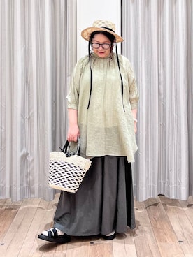 「studio CLIP（スタディオクリップ）のアイテム（チュニック）」を使った、nan3733さん（レディース・155cm）の夏コーディネート