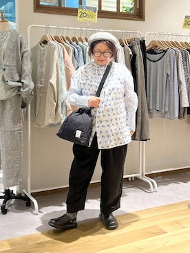 「studio CLIP（スタディオクリップ）のアイテム（帽子）」を使った、nan3733さん（レディース・155cm）の春コーディネート