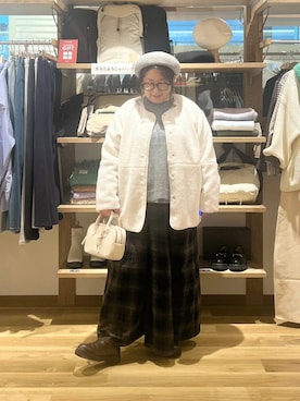 「アイテム（ハンチング/ベレー帽）」を使った、nan3733さん（レディース・155cm）の冬コーディネート