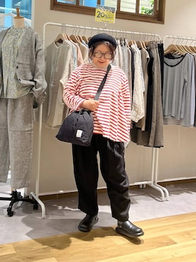 「studio CLIP（スタディオクリップ）のアイテム（帽子）」を使った、nan3733さん（レディース・155cm）の春コーディネート