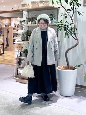 「natural by clip_studio CLIP」｜「アイテム（ハンチング/ベレー帽）」を使った、nan3733さん（レディース・155cm）の冬コーディネート