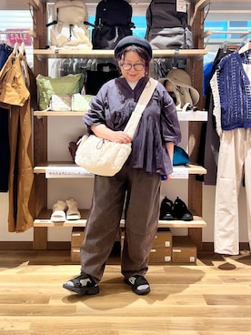 「アイテム（ハンチング/ベレー帽）」を使った、nan3733さん（レディース・155cm）の夏コーディネート