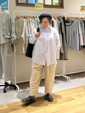 「studio CLIP（スタディオクリップ）のアイテム（帽子）」を使った、nan3733さん（レディース・155cm）の春コーディネート