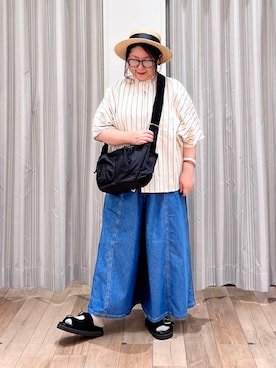 「アイテム（バングル/リストバンド、オレンジ系）」を使った、nan3733さん（レディース・155cm）の春コーディネート