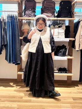 「アイテム（ハンチング/ベレー帽）」を使った、nan3733さん（レディース・155cm）の秋コーディネート