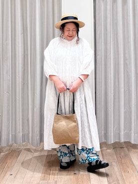 「アイテム（バングル/リストバンド、オレンジ系）」を使った、nan3733さん（レディース・155cm）の夏コーディネート