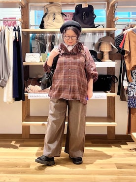「アイテム（ハンチング/ベレー帽）」を使った、nan3733さん（レディース・155cm）の夏コーディネート