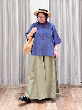 「アイテム（バングル/リストバンド、オレンジ系）」を使った、nan3733さん（レディース・155cm）の夏コーディネート