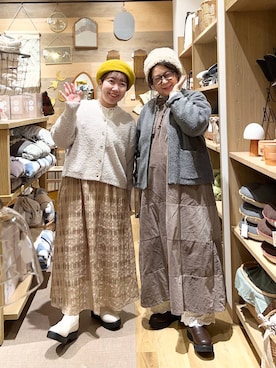 「アイテム（ハンチング/ベレー帽、イエロー系）」を使った、nan3733さん（レディース・155cm）の冬コーディネート