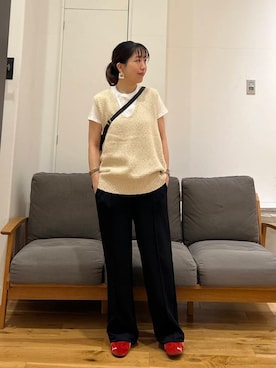 「アイテム（ベスト）」を使った、りょーこさん（レディース・163cm）の夏コーディネート