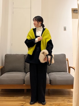 「アイテム（サロペット/オーバーオール）」を使った、りょーこさん（レディース・163cm）の秋コーディネート