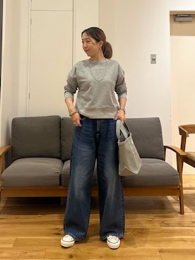 「orcival」｜「アイテム（スウェット）」を使った、りょーこさん（レディース・163cm）の秋コーディネート