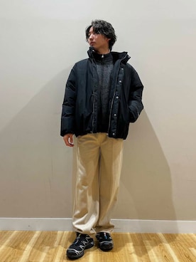 「ITEMS URBANRESEARCH（アイテムズ アーバンリサーチ）のマシンウォシャブルマシュマロドライバーズニット（カーディガン/ボレロ）」を使った、西田 龍平さん（メンズ・168cm）の冬コーディネート